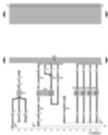 Wiring Diagram  VW NEW BEETLE 2010 - Motronic control unit - lambda probe - injectors - cylinder - heater element for crankcase breather